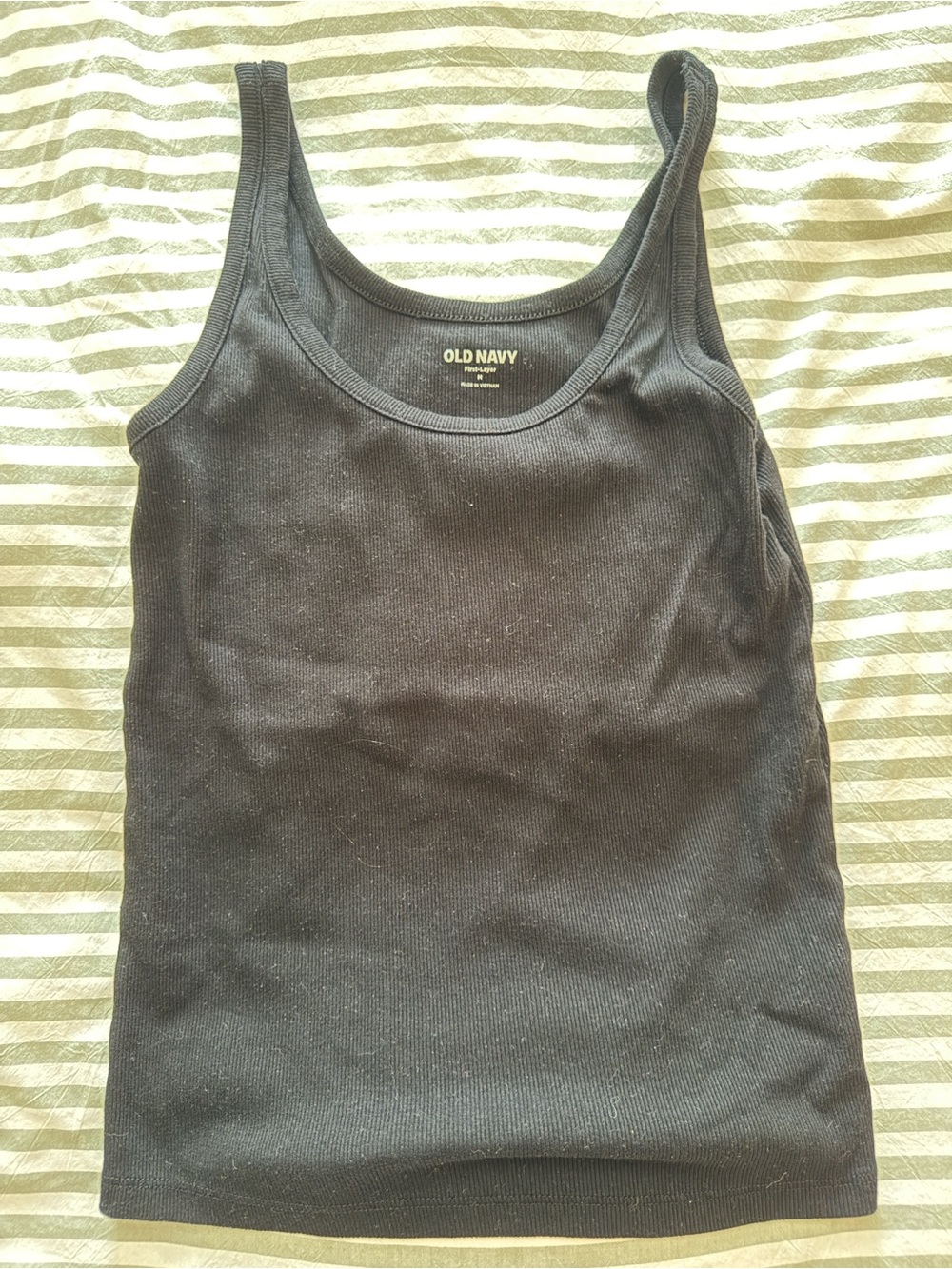 Old Navy Black Ribbed Scoop Neck Tank Top